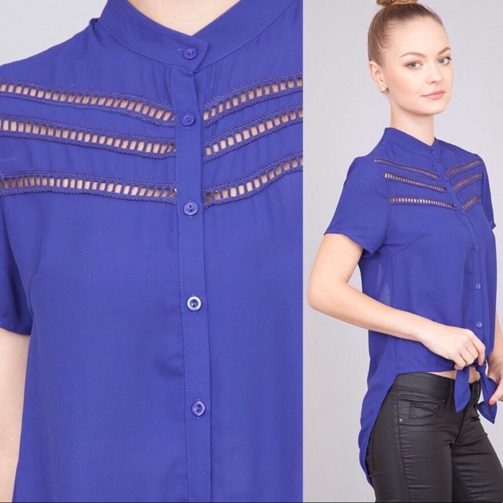 Open back button up top w/ ladder trim - Picture 2 of 5